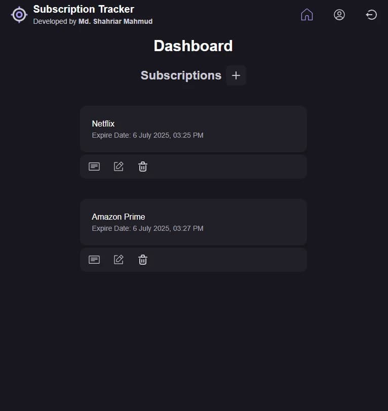 Subscription Tracker